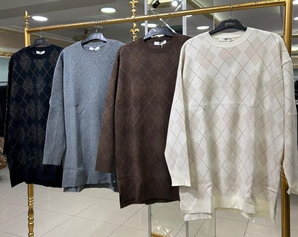 SİMLİ BAKLAVA DESEN TRİKO TUNİK/ TIĞTRİKO