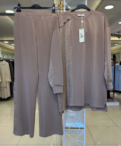 DÜĞME DTY. MODAL KUMAŞ PANTOLON TAKIM/TIĞTRİKO