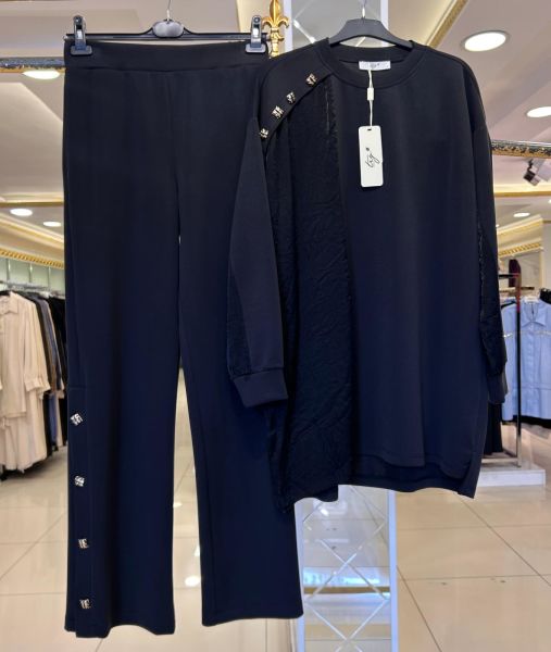 DÜĞME DTY. MODAL KUMAŞ PANTOLON TAKIM/TIĞTRİKO