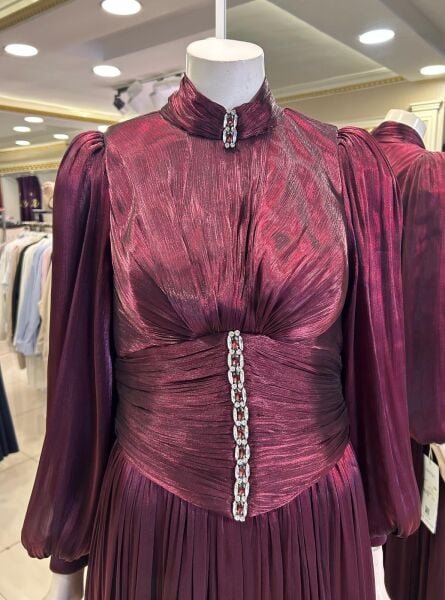 TAŞ DETAYLI BELİ KORSAJLI ABİYE ELBİSE /HENNIN