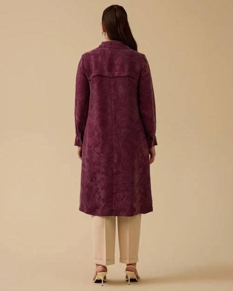 B. BEDEN DÜĞMELİ DESENLİ İPEK CUPRA TUNİK/SEÇİL