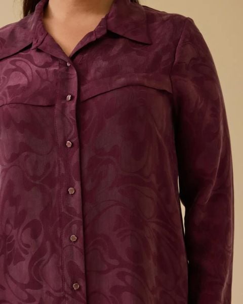 B. BEDEN DÜĞMELİ DESENLİ İPEK CUPRA TUNİK/SEÇİL