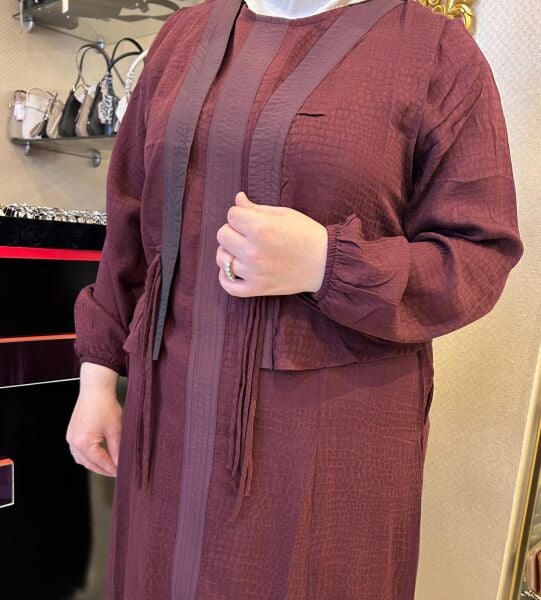 KENDİNDEN DESENLİ YELEK DTY. 2'Lİ ELBİSE / LISSMORE    