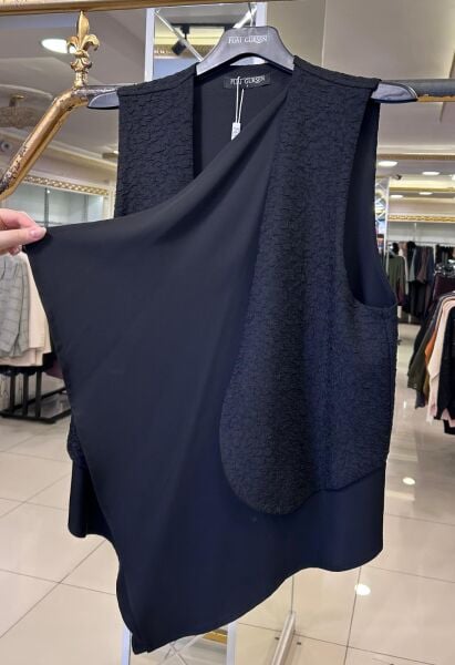 YELEKLİ ASİMETRİK KESİM TUNİK/ FUAT GÜRŞEN 