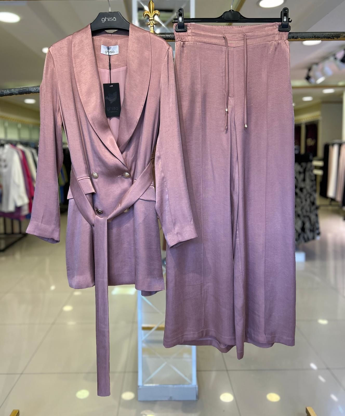 GHİSA KUŞAKLI CEKET PANTOLON TAKIM