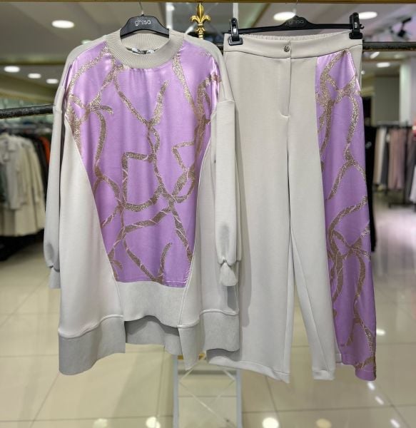 GHİSA/ RİBANA DETAYLI TUNİK PANTOLONLU TAKIM