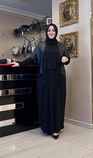 SUNİ DERİ DTY. 2'Lİ SANDY ELBİSE /NURCAN ÇETİN 