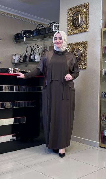 SUNİ DERİ DTY. 2'Lİ SANDY ELBİSE /NURCAN ÇETİN 