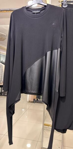 DERİ DETAYLI ŞALVARLI TAKIM/ NURCAN ÇETİN 