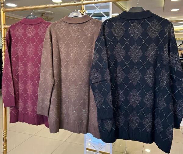 SİMLİ BAKLAVA DESEN ÇELİK ÖRME TRİKO HIRKA/ TIĞTRİKO