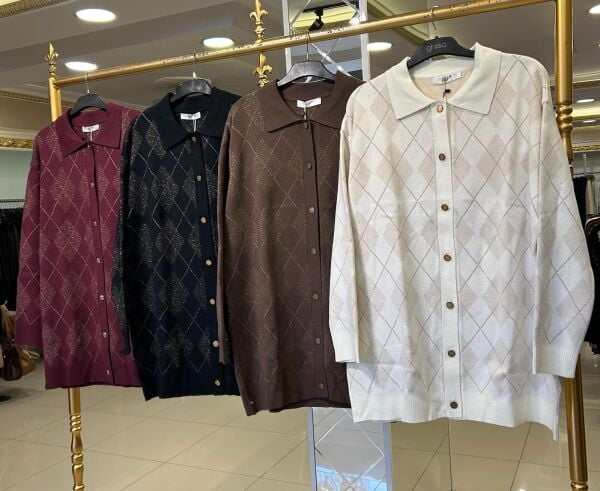 SİMLİ BAKLAVA DESEN ÇELİK ÖRME TRİKO HIRKA/ TIĞTRİKO