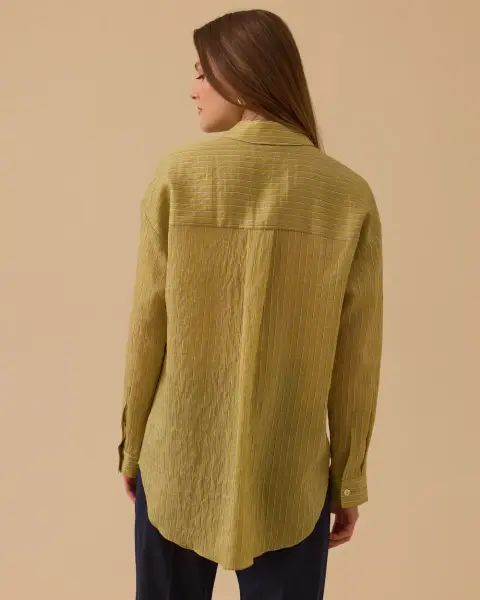ÇİZGİLİ OVERSIZE GÖMLEK /SEÇİL