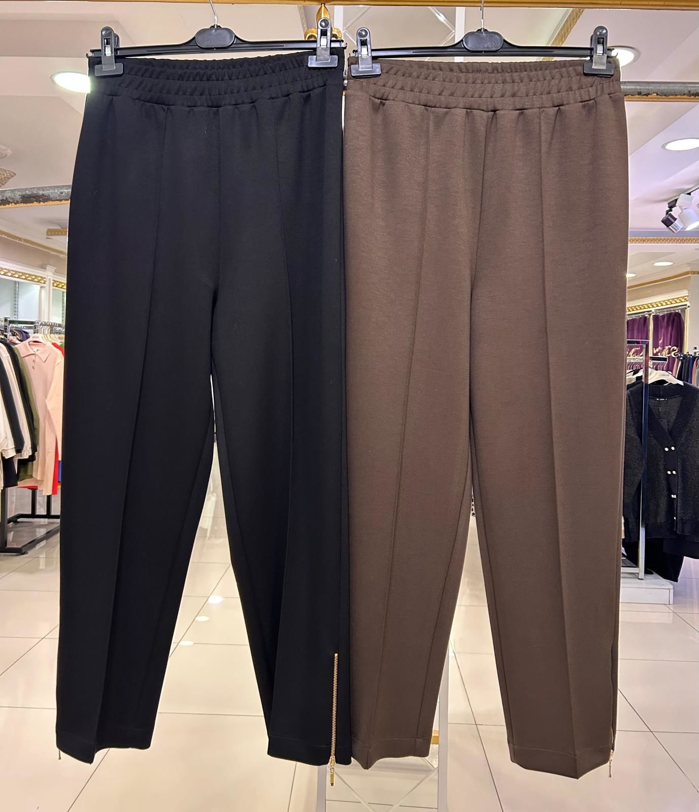 PAÇASI FERMUAR DTY. BELİ LASTİKLİ PANTOLON/SENTEZ