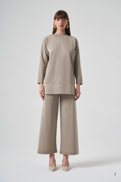 BALIKÇI YAKA DTY. SİMLİ TRİKO TAKIM/ NUSS