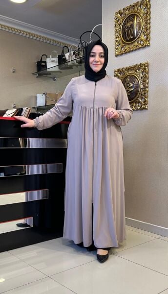 KOL UCU LASTİKLİ KREP KUMAŞ FERACE /ZERENAY