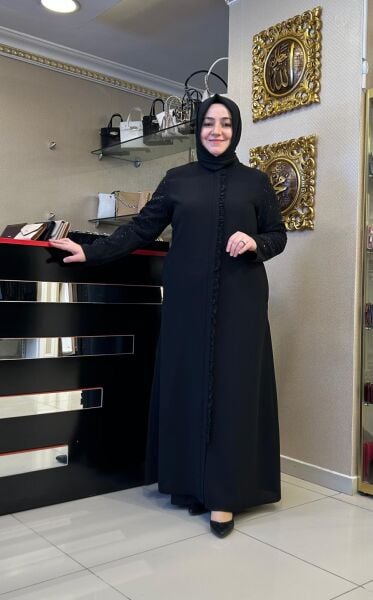 KOL UCU LASTİKLİ KREP KUMAŞ FERACE /ZERENAY