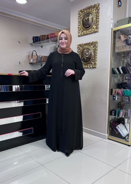 QEFFA/ KOL UÇLARI DETAYLI ŞİFON FERACE