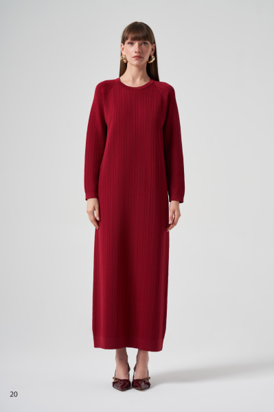 REGLAN KOL DTY. KENDİNDEN ÇİZGİLİ ELBİSE/ NUSS