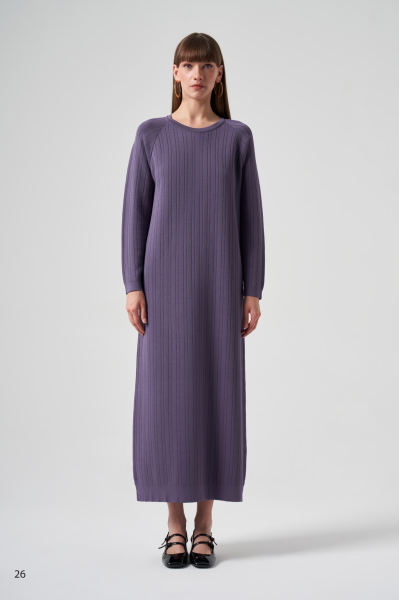 REGLAN KOL DTY. KENDİNDEN ÇİZGİLİ ELBİSE/ NUSS