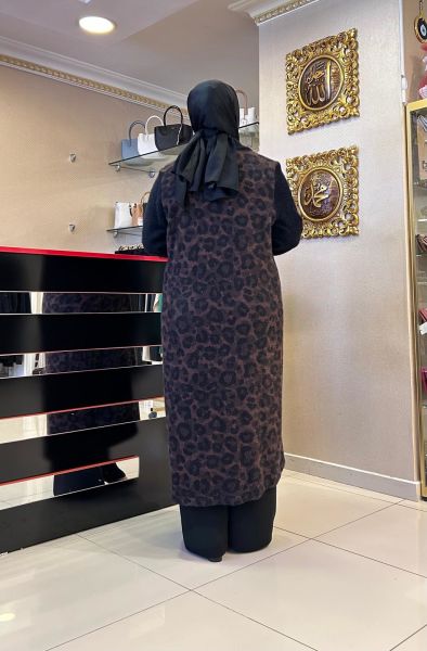 LEOPAR DESENLİ YUMOŞ HIRKA/MÜSEMMA