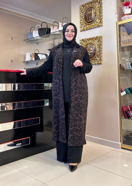 LEOPAR DESENLİ YUMOŞ HIRKA/MÜSEMMA