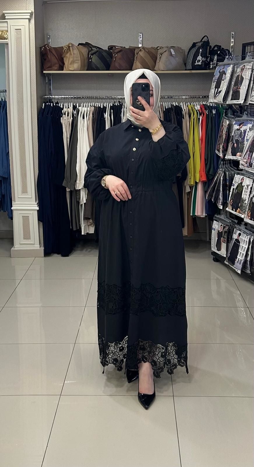 BEL LASTİKLİ GÜPÜR DTY. GÖMLEK MODEL ELBİSE /GHISA