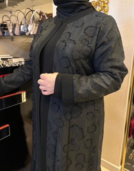 ÜZERİ BONCUK İŞLEMELİ FIRFIR DTY. ABAYA TAKIM / ZERENAY