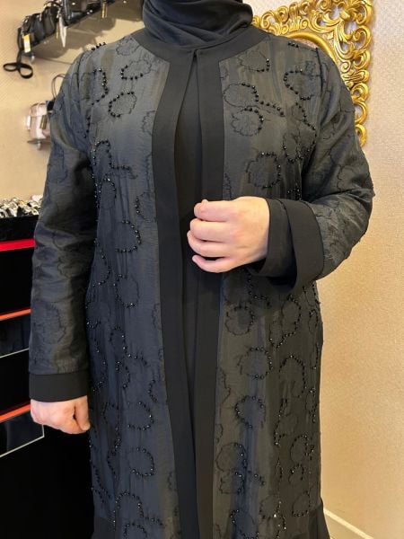 ﻿ÜZERİ BONCUK İŞLEMELİ FIRFIR DTY. ABAYA TAKIM / ZERENAY