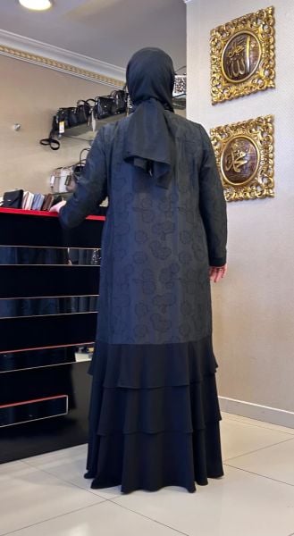 ÜZERİ BONCUK İŞLEMELİ FIRFIR DTY. ABAYA TAKIM / ZERENAY