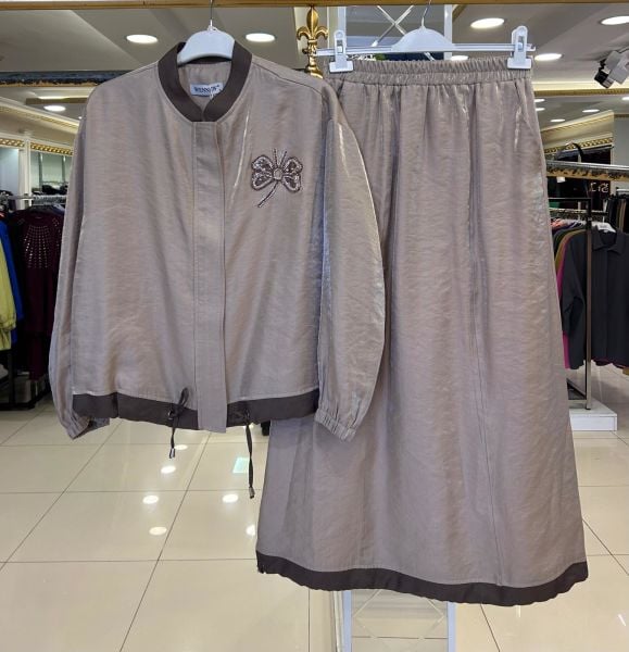 TAŞ İŞLEMELİ ÇİFT RENKLİ TAKIM/WENNEW