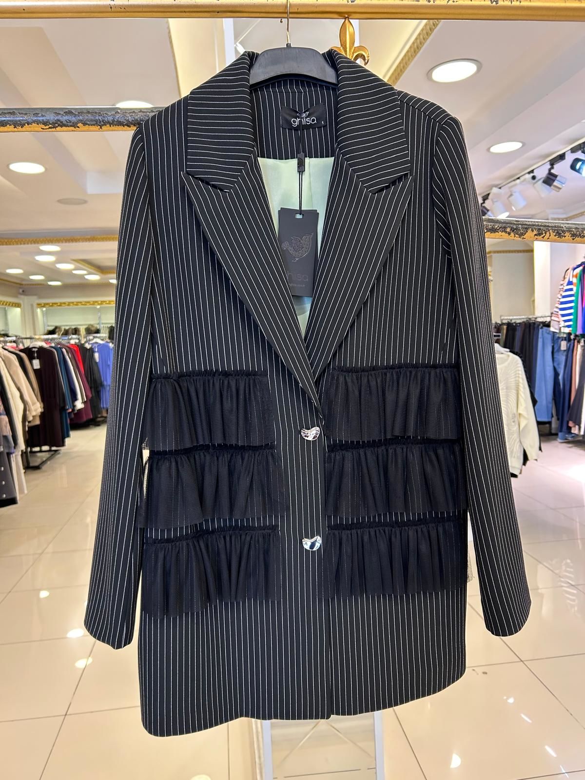 ﻿TÜL VE KALP DTY. ÇİZGİLİ CEKET/GHISA