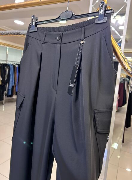 LARİNA KARGO CEPLİ BOL PAÇA PANTOLON/SENTEZ
