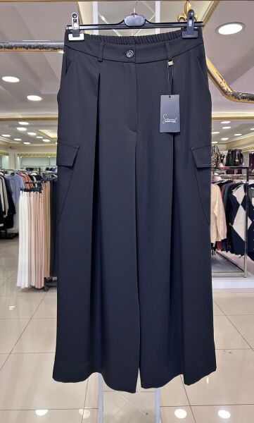 LARİNA KARGO CEPLİ BOL PAÇA PANTOLON/SENTEZ