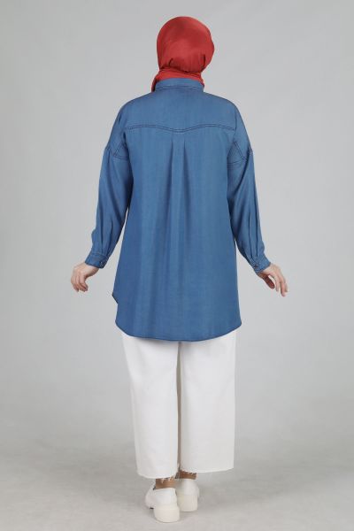 Büyük Beden Tesettür Taşlı Tensel Tunik