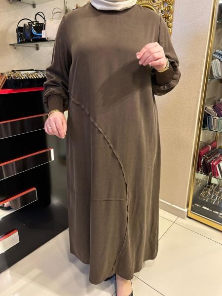 REGLAN KOL ÜZERİ ÇİZGİ DTY. ELBİSE/DEFRİNA