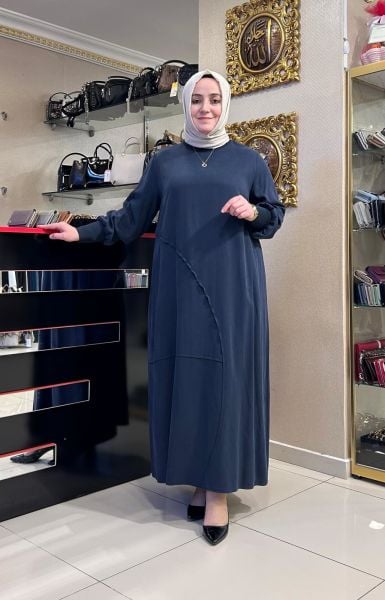 REGLAN KOL ÜZERİ ÇİZGİ DTY. ELBİSE/DEFRİNA