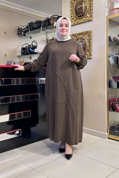 REGLAN KOL ÜZERİ ÇİZGİ DTY. ELBİSE/DEFRİNA