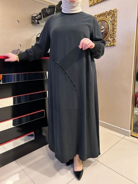 REGLAN KOL ÜZERİ ÇİZGİ DTY. ELBİSE/DEFRİNA