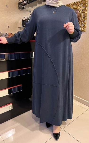 REGLAN KOL ÜZERİ ÇİZGİ DTY. ELBİSE/DEFRİNA