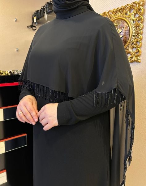 ﻿BONCUK İŞLEMELİ PELERİN DTY. KALEM ELBİSE/ NURCAN ÇETİN