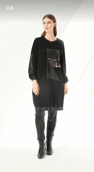 Müsemma Büyük Beden Mocha Tunik/SİYAH