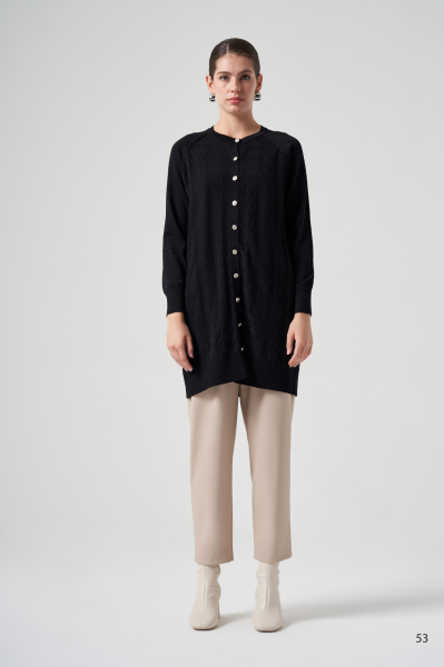 KENDİNDEN DESENLİ MERSERİZE HIRKA/ NUSS