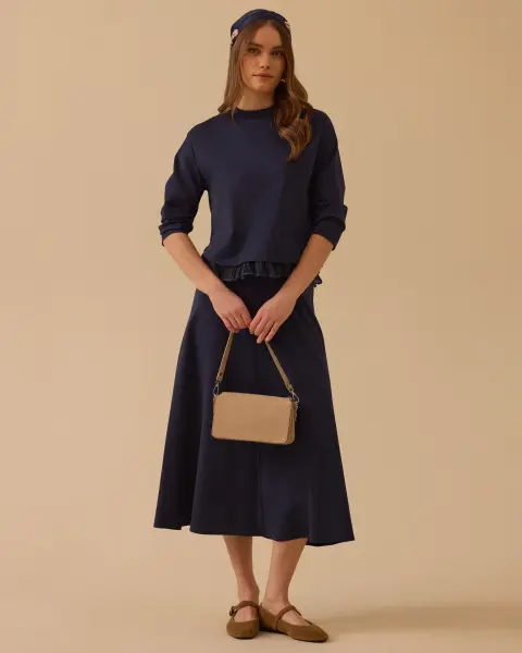 FIRFIR DETAYLI SWEATSHIRT VE ETEK TAKIM 1010-1030 /SEÇİL