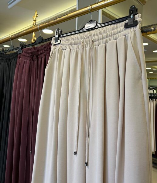 PİLE DTY. GENİŞ PAÇA PANTOLON /SENTEZ 5664