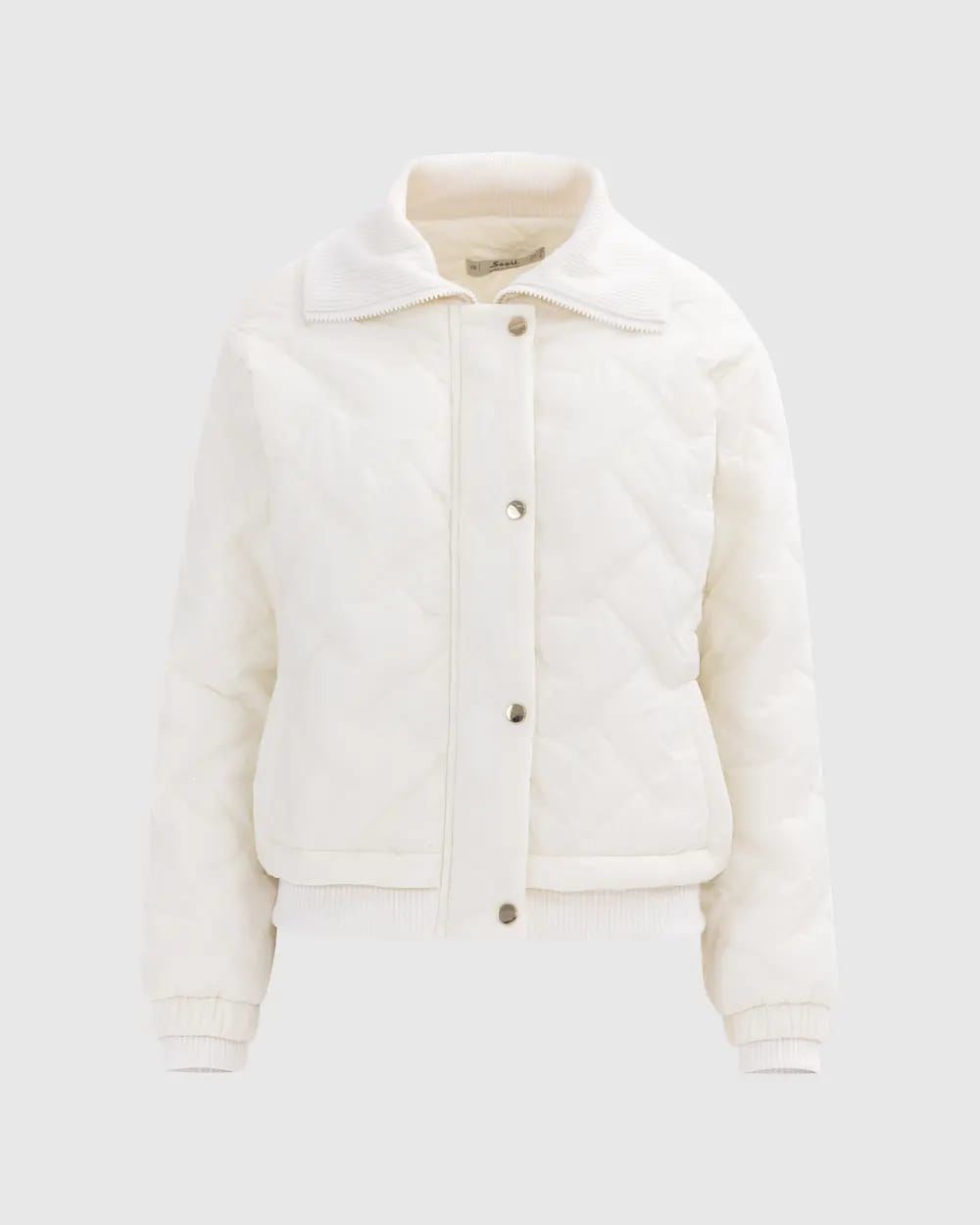GEOMETRİK DESENLİ FERMUARLI ANORAK KABAN/SEÇİL