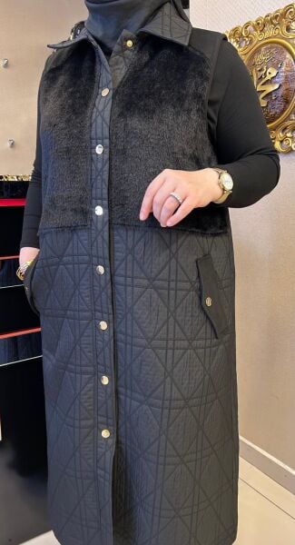 KÜRK DETAYLI KAPİTONE YELEK/BEHREM