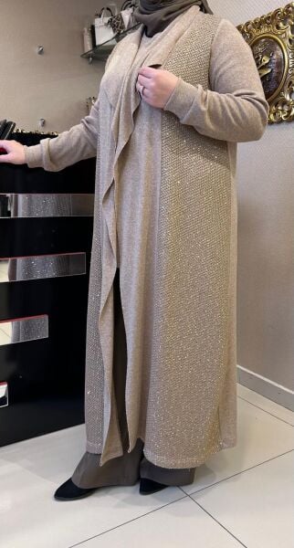 KOLSUZ TUNİK VE PAYETLİ CEKET İKİLİ TRİKO TAKIM / FUAT GÜRŞEN