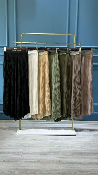 SENTEZ KIRIŞTIRMA ŞİFON ETEK/ YENİ SEZON