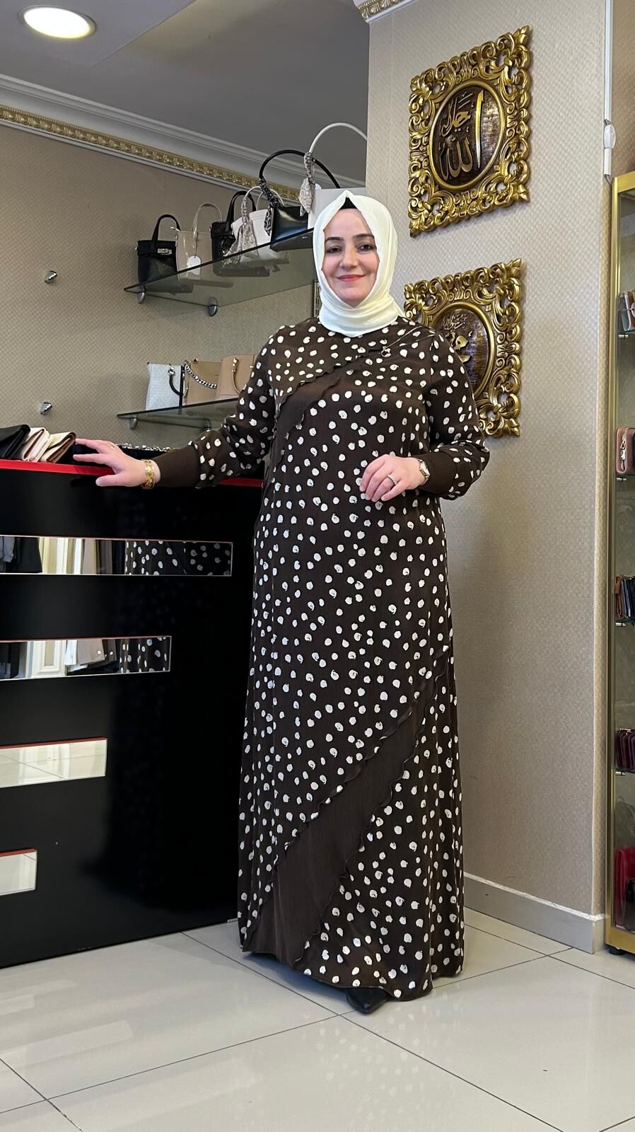 FIRFIR DTY. BENEKLİ İPEK CUPRA ELBİSE /DEFRİNA