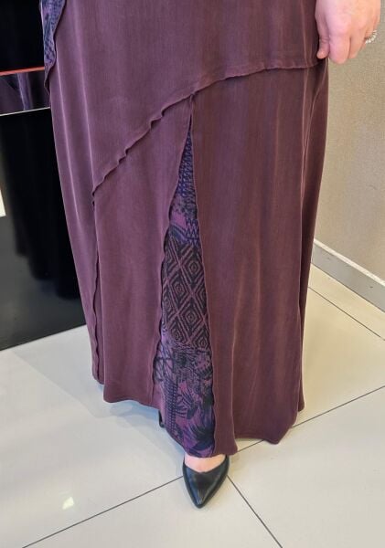 FIRFIRLI DESEN DTY. İPEK CUPRA ELBİSE /DEFRİNA